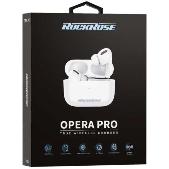 Rockrose Opera III True Wireless Stereo Bluetooth Earbuds &ndash; White